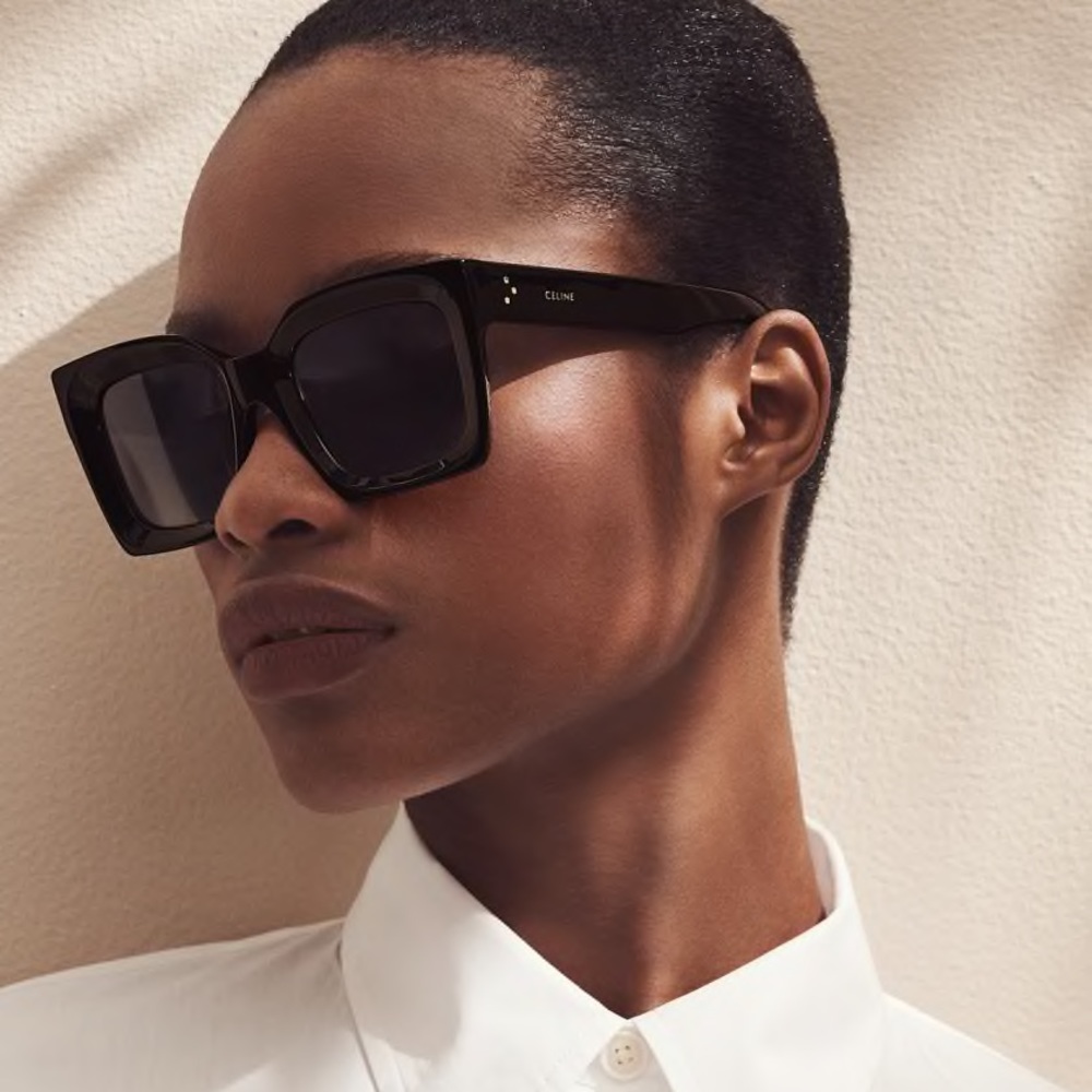 Celine Polarized Rectangle Acetate Sunglasses - image 6